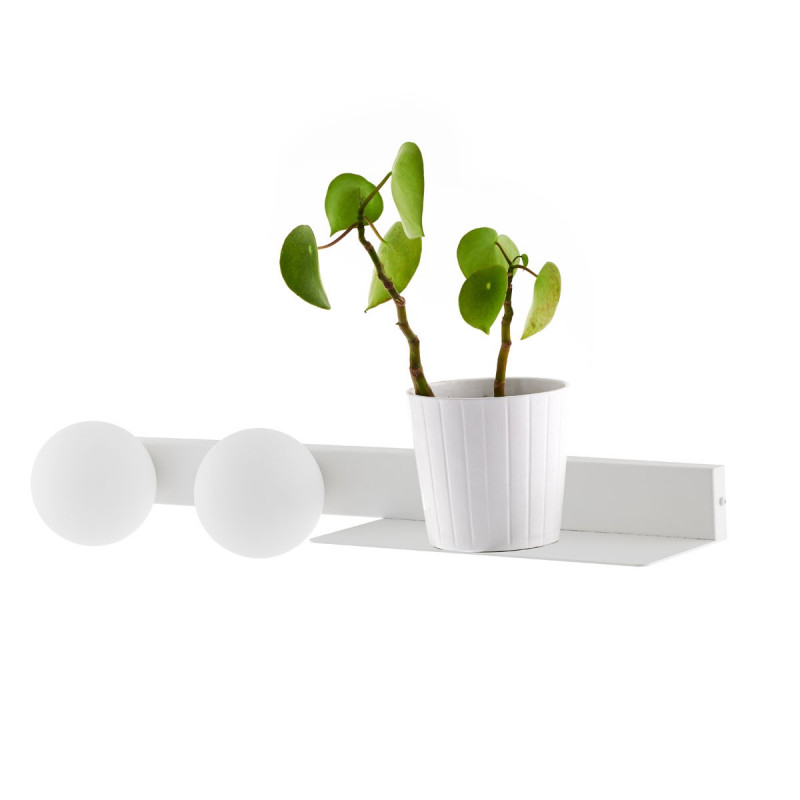 BOTANICA DECO white wall lamp with shelf KASPA