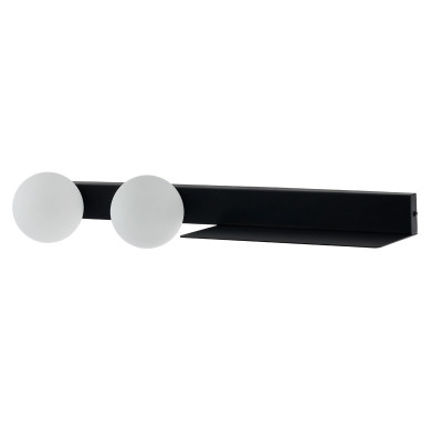 BOTANICA DECO black wall lamp with shelf KASPA