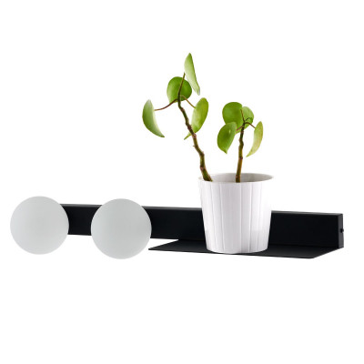 BOTANICA DECO black wall lamp with shelf KASPA