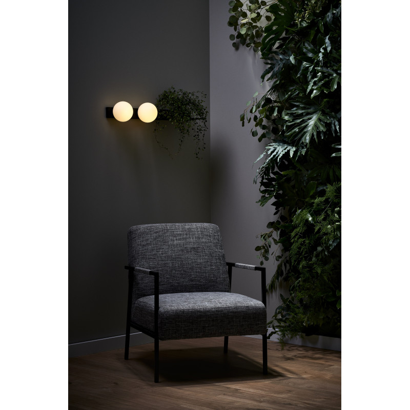 BOTANICA DECO black wall lamp with shelf KASPA