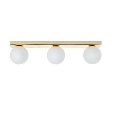 Ceiling lamp MIJA lampshades white balls gold frame KASPA