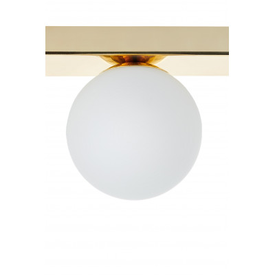 Lampa sufitowa MIJA LISTWA klosze kule białe stelaż złoty KASPA