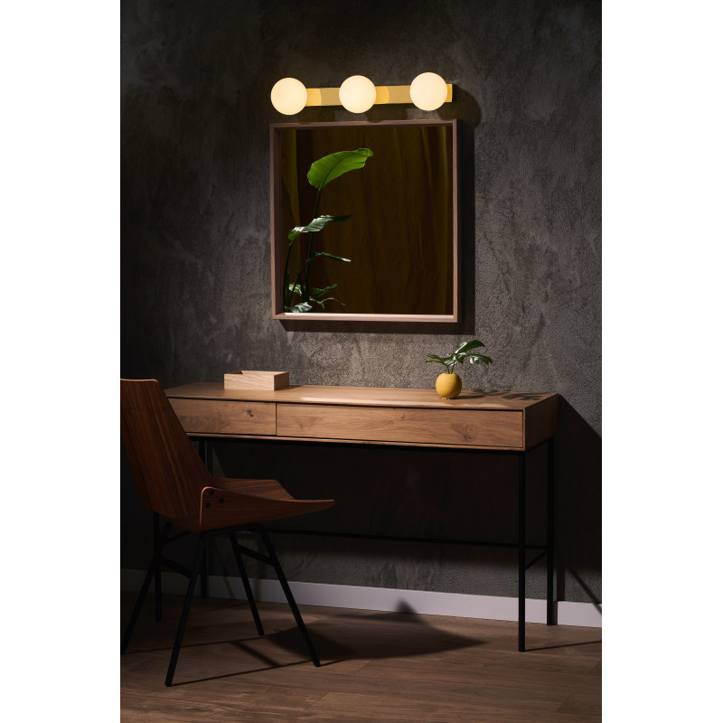 Ceiling lamp MIJA lampshades white balls gold frame KASPA