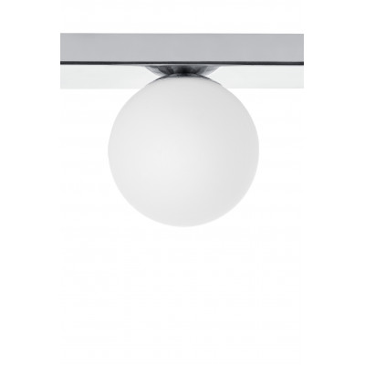 Lampa sufitowa MIJA LISTWA klosze kule białe stelaż chrom KASPA