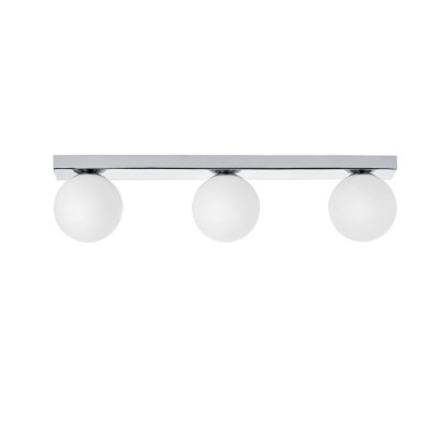 Ceiling lamp MIJA lampshades white balls chromed frame KASPA