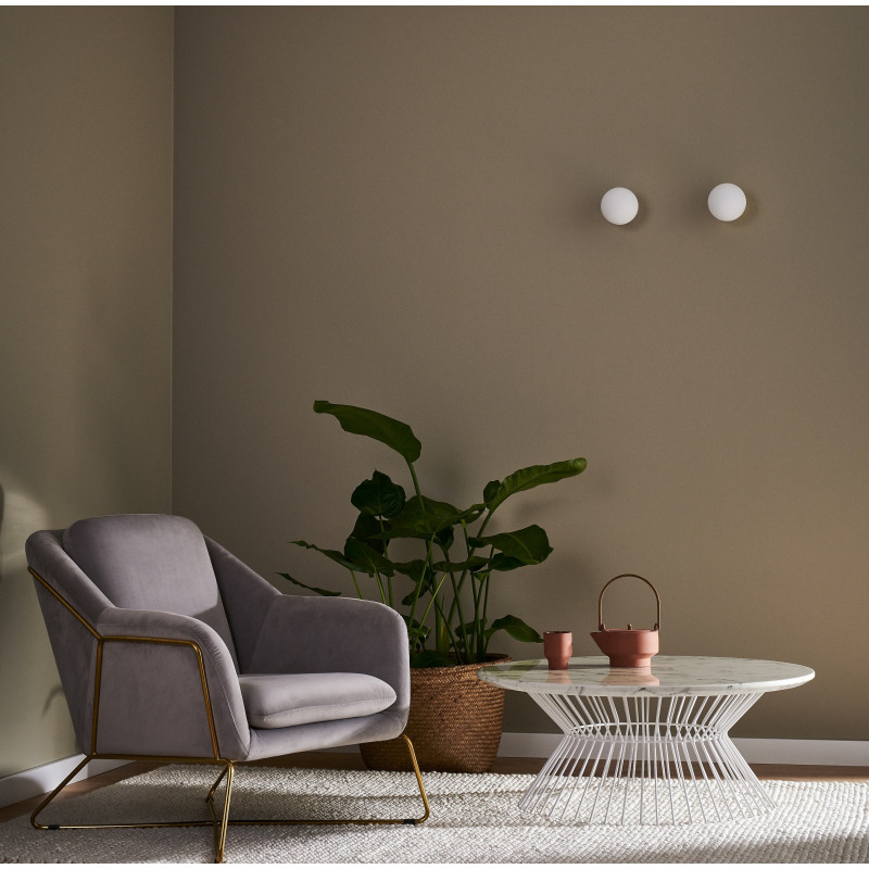 MIJA wall lamp, sconce with white ball, gold mount KASPA