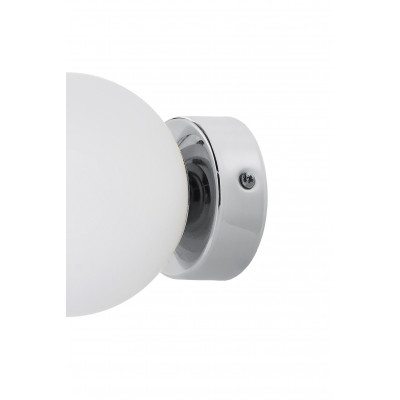 Lampa ścinna MIJA kinkiet z białą kulą mocowanie chrom KASPA