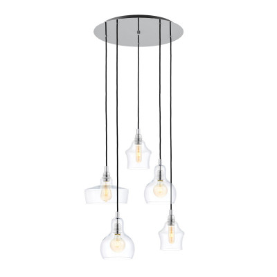 Longis plafond 5 Pendant Lamp Chrome KASPA
