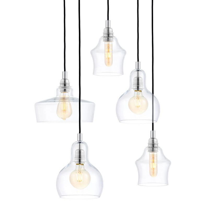 Longis plafond 5 Pendant Lamp Chrome KASPA
