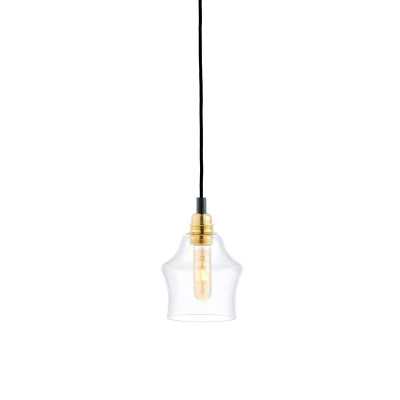 Sufitowa lampa wisząca Longis II Gold przewód czarny KASPA