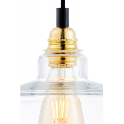 Sufitowa lampa wisząca Longis III Gold przewód czarny KASPA