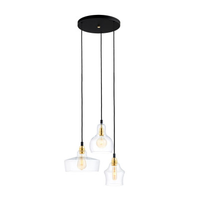 Longis Plafon 3 Pendant Light Rail Black KASPA
