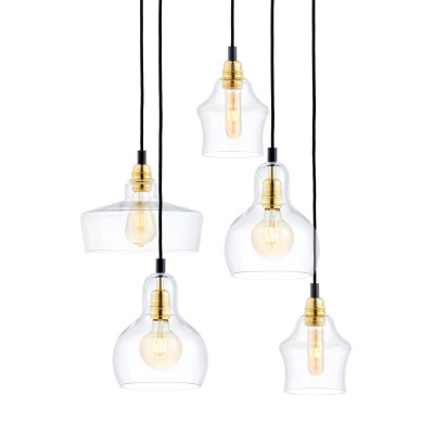Longis Plafon 5 Pendant Light Rail Black KASPA