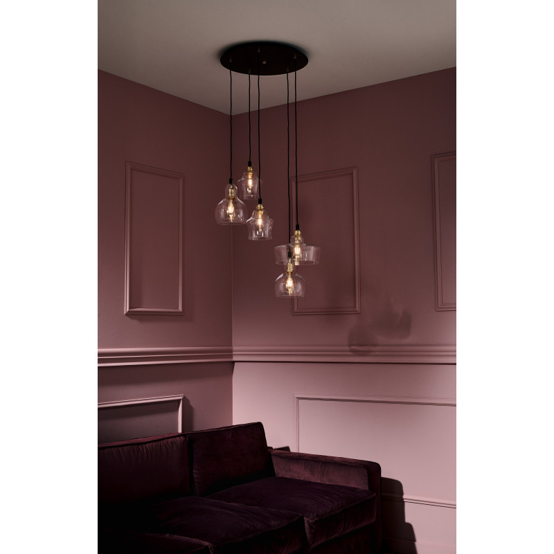 Longis Plafon 5 Pendant Light Rail Black KASPA