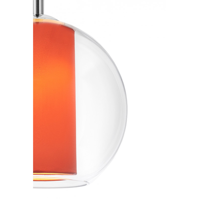 Ceiling hanging lamp Merida S coral lampshade in a transparent glass lampshade KASPA