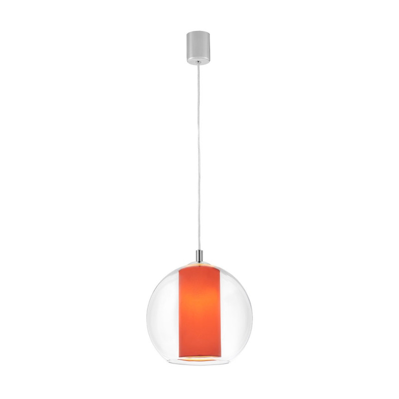 Ceiling hanging lamp Merida M coral lampshade in a transparent glass lampshade KASPA