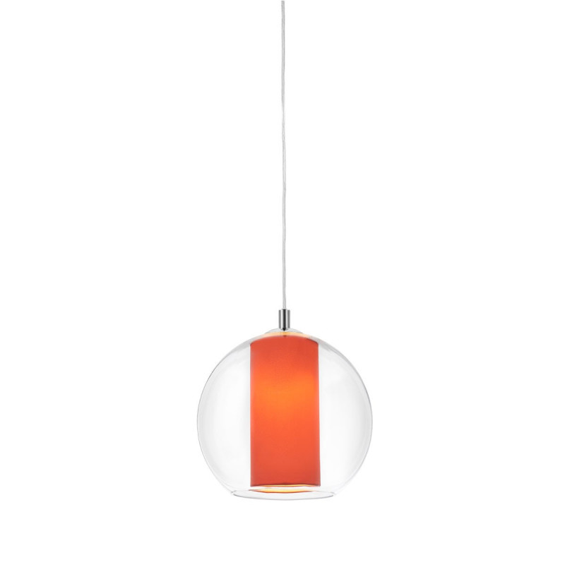 Ceiling hanging lamp Merida M coral lampshade in a transparent glass lampshade KASPA