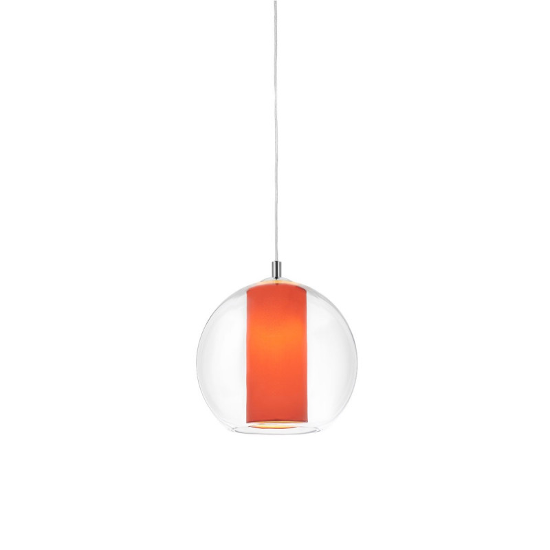 Ceiling hanging lamp Merida L coral lampshade in a transparent glass lampshade KASPA