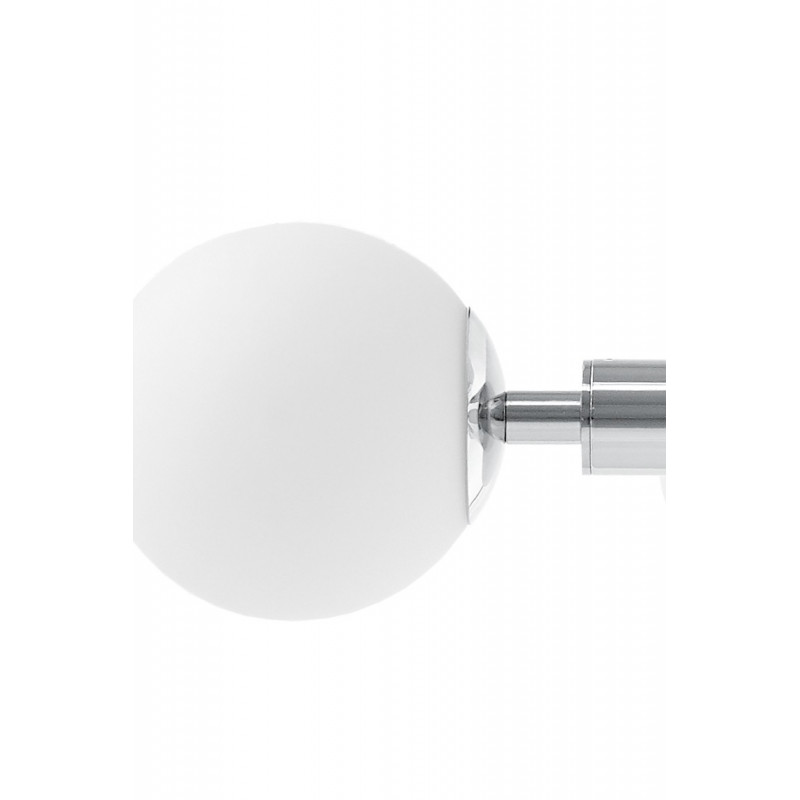 Chromed ceiling lamp CUMULUS 3 chrome chandelier - eight white glass balls KASPA