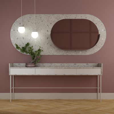 Ceiling hanging lamp KUUL F white fixture and white small glass ball UMMO