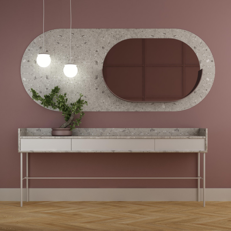 Ceiling hanging lamp KUUL F white fixture and white small glass ball UMMO