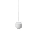 Ceiling hanging lamp KUUL F white fixture and white small glass ball UMMO