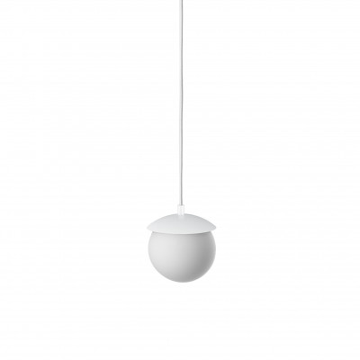 Ceiling hanging lamp KUUL F white fixture and white small glass ball UMMO