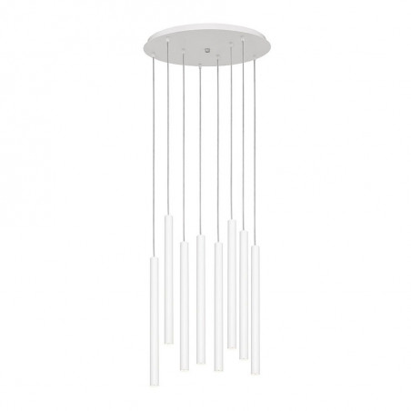 White multi-point hanging lamp ROLL 8 hanging lamp on a strip with integrated LED panel 3000K 360lm KASPA