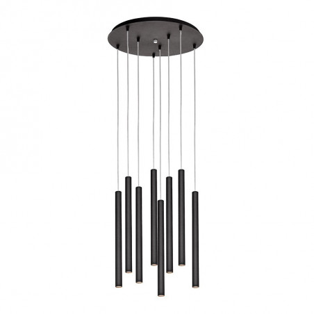 Black multi-point hanging lamp ROLL 8 hanging lamp on a strip with integrated LED panel 3000K 360lm KASPA