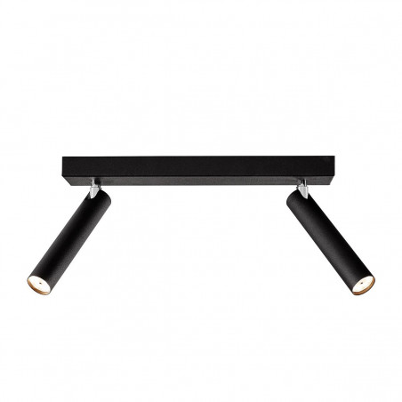 Black ceiling lamp ROLL 2 strip with integrated LED panel 3000K 360lm KASPA