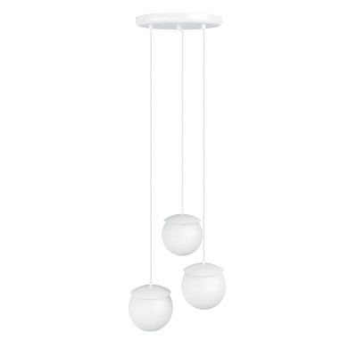 Triple ceiling white hanging lamp KUUL F three white glass balls 15cm UMMO