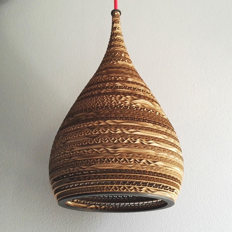 Ceiling hanging lamp made of cardboard CONE S ecological lamp SOOA