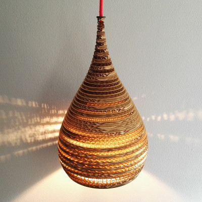 Ceiling hanging lamp made of cardboard CONE S ecological lamp SOOA