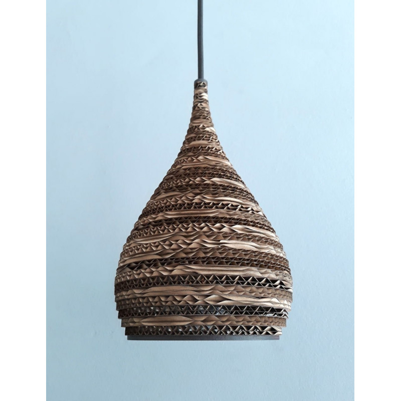 Ceiling hanging lamp made of cardboard CONE XS ecological lamp SOOA