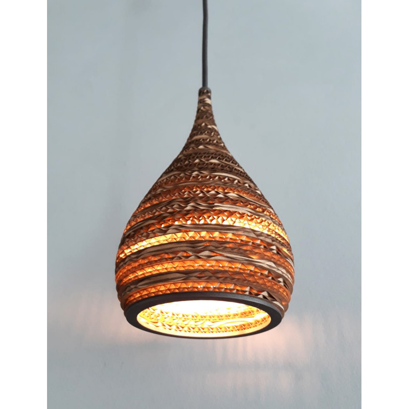 Ceiling hanging lamp made of cardboard CONE XS ecological lamp SOOA