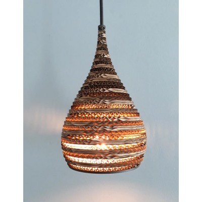 Ceiling hanging lamp made of cardboard CONE XS ecological lamp SOOA