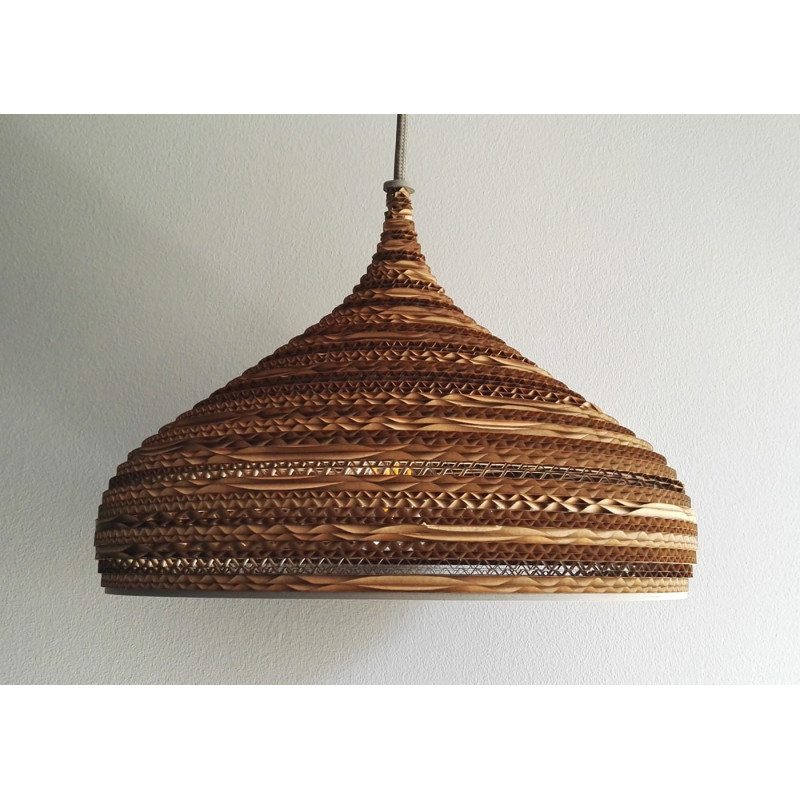 Ceiling hanging lamp made of cardboard CONE M ecological lamp SOOA