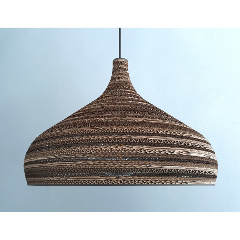 Ceiling hanging lamp made of cardboard CONE XL ecological lamp SOOA