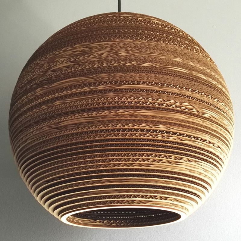 Ceiling hanging lamp from cardboard SFERA 45 ecological lamp SOOA