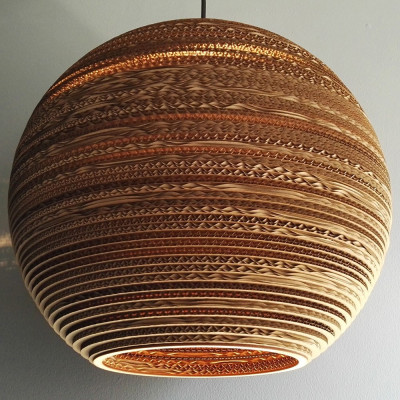 Ceiling hanging lamp from cardboard SFERA 45 ecological lamp SOOA
