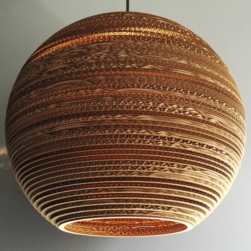 Ceiling hanging lamp from cardboard SFERA 45 ecological lamp SOOA