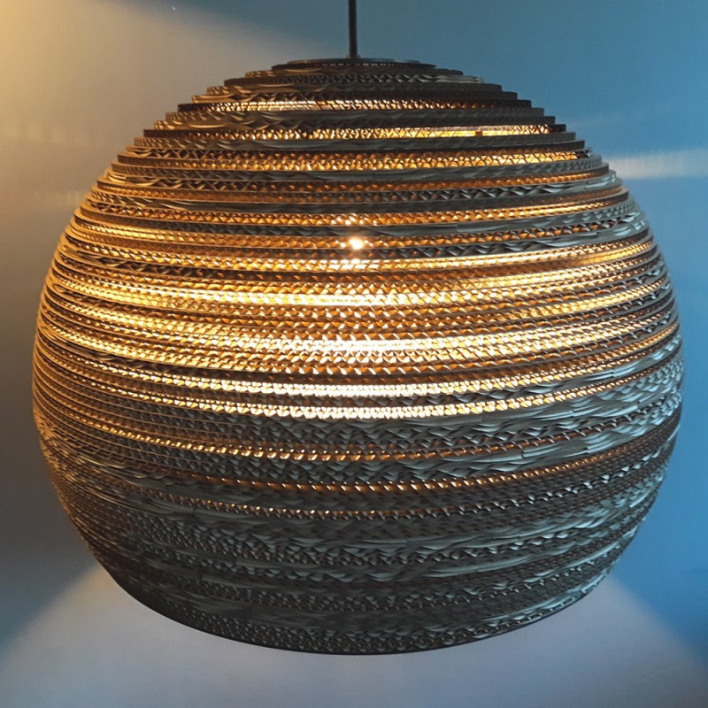 Ceiling hanging lamp from cardboard SFERA 55 ecological lamp SOOA