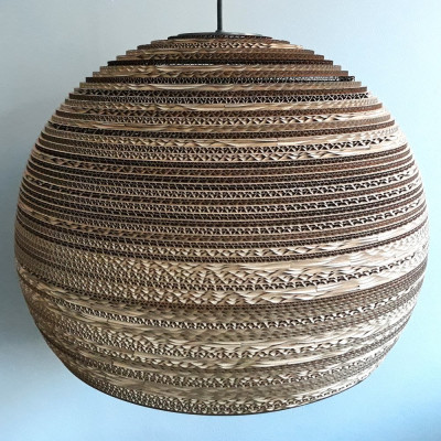 Ceiling hanging lamp from cardboard SFERA 60 ecological lamp SOOA