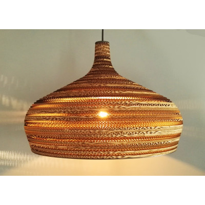 Ceiling white hanging lamp from cardboard DOME ecological lamp SOOA