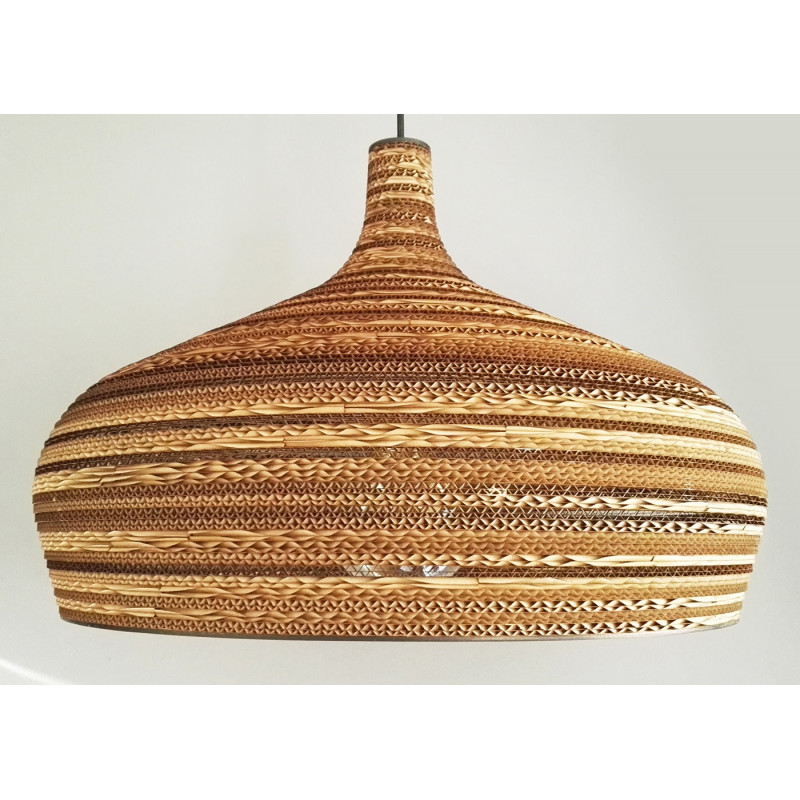 Ceiling white hanging lamp from cardboard DOME ecological lamp SOOA