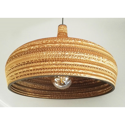 Ceiling white hanging lamp from cardboard DOME ecological lamp SOOA