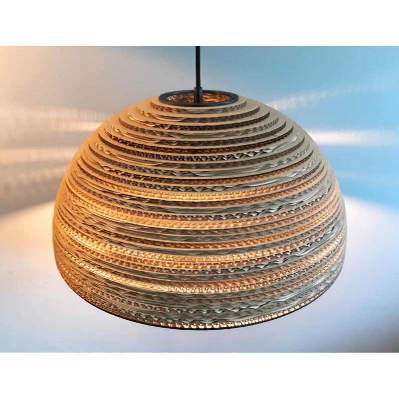 Ceiling hanging lamp from cardboard HEMISPHERE 45 ecological lamp SOOA