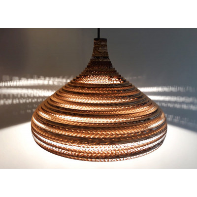 Sufitowa lampa wisząca z tektury CONE L lampa ekologiczna SOOA
