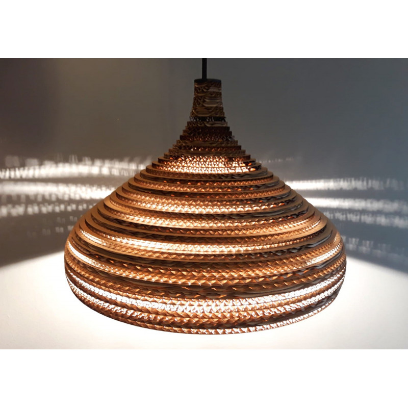 Ceiling hanging lamp made of cardboard CONE L ecological lamp SOOA