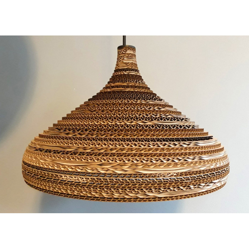 Ceiling hanging lamp made of cardboard CONE L ecological lamp SOOA